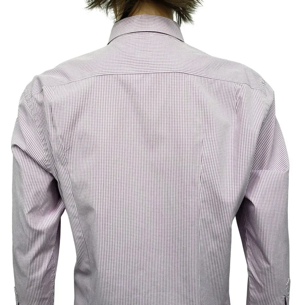 J. Crew Haberdashery Shirt 80's 2-ply Men L 16 - 16.5 Pink White Gingham Check